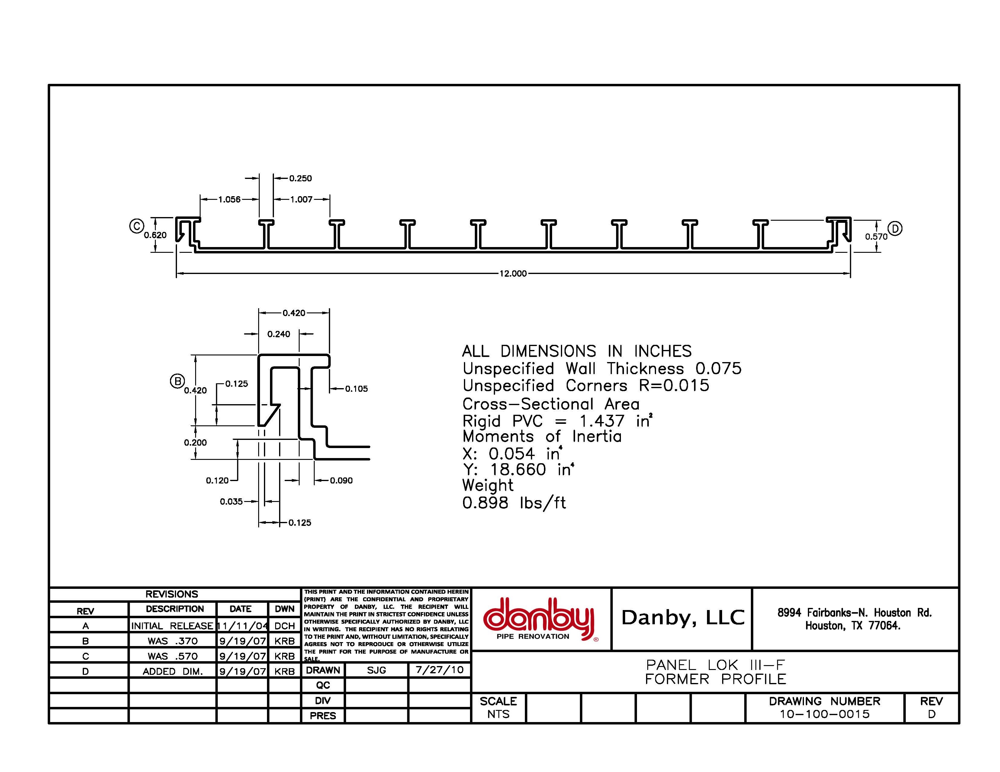 Former Profile PL3E 0.57" | Danby LLC.