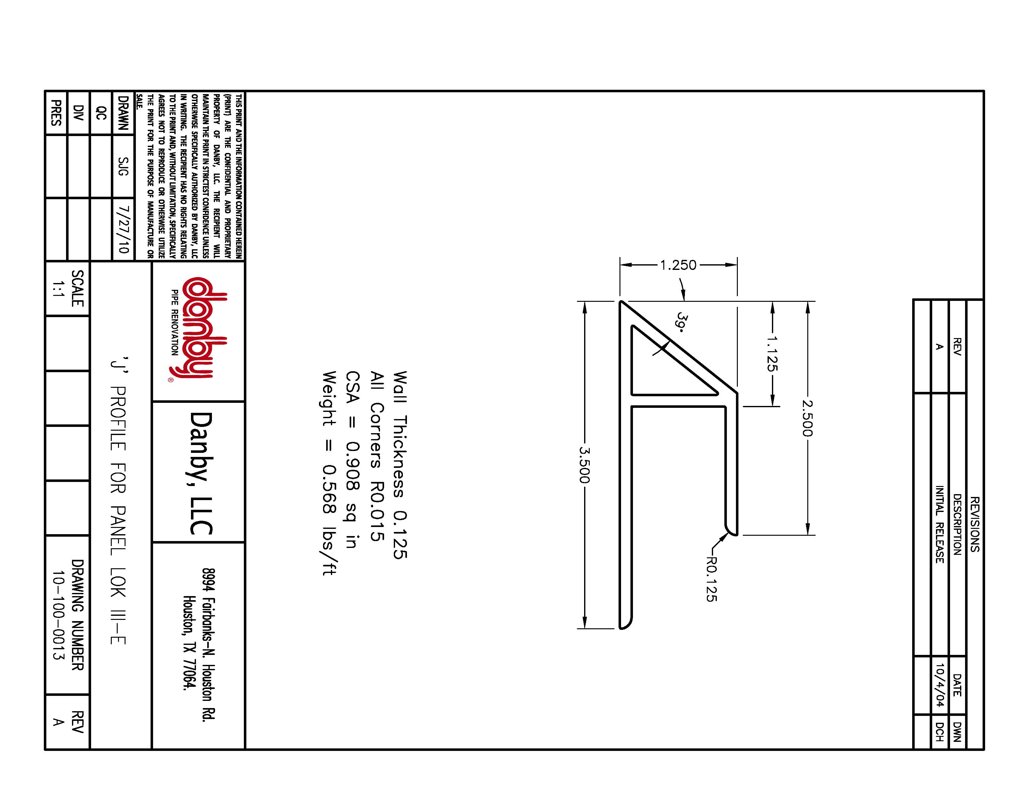 J Profile PL3E 1" | Danby LLC.
